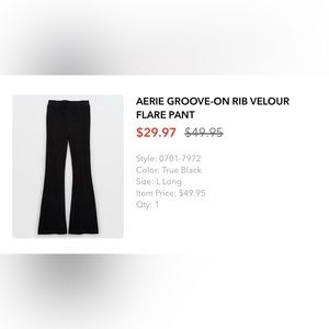 Aerie Groove On Rib Velour Flare Pants